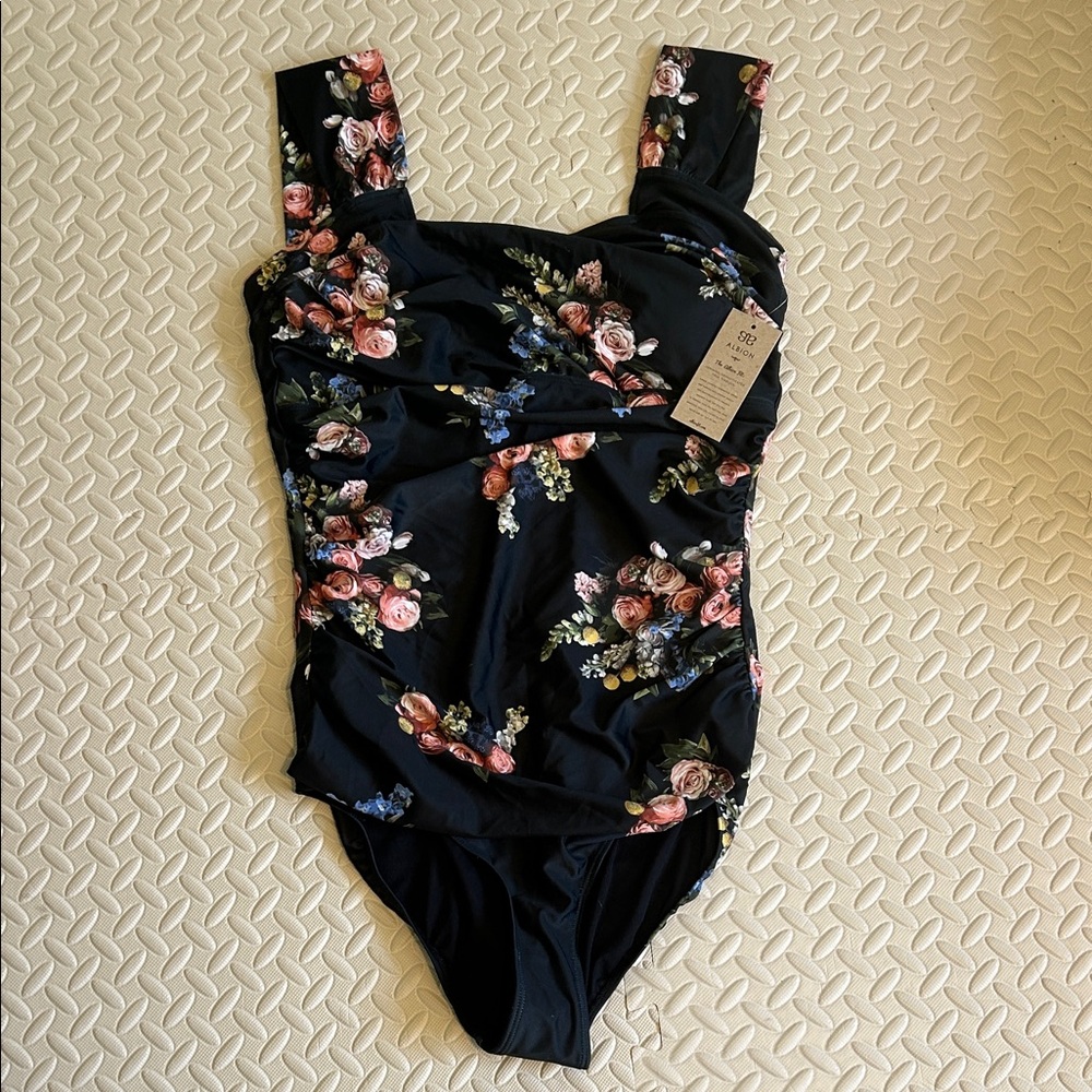 Albion Black Floral One-Piece Swimsuit